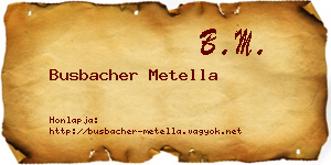 Busbacher Metella névjegykártya